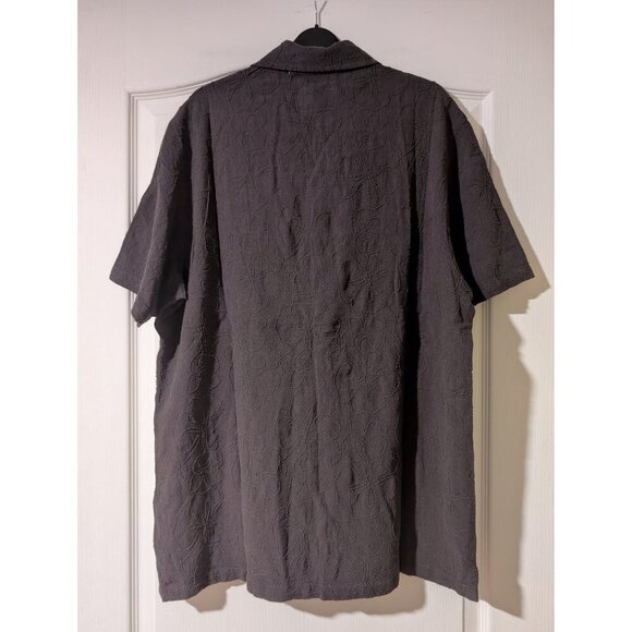 Folk | Cornelli Short Sleeve Floral Embroidered Shirt In Washed Black - Picture 3 of 11